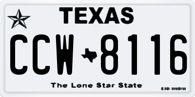 TX license plate CCW8116