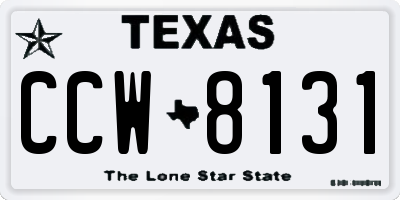 TX license plate CCW8131