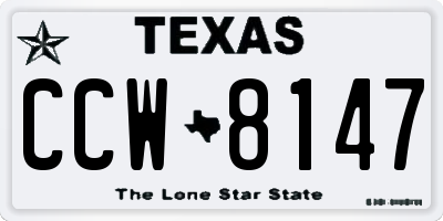 TX license plate CCW8147