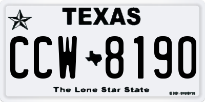 TX license plate CCW8190