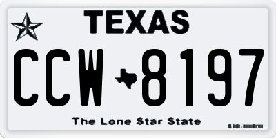 TX license plate CCW8197