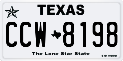 TX license plate CCW8198