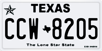 TX license plate CCW8205
