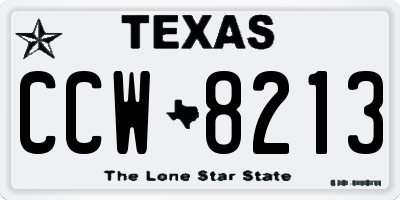 TX license plate CCW8213