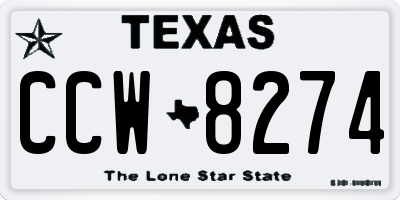 TX license plate CCW8274