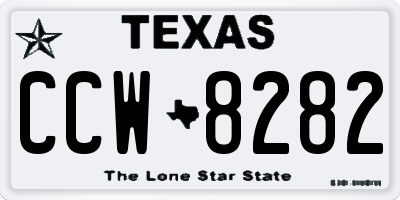 TX license plate CCW8282