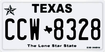 TX license plate CCW8328