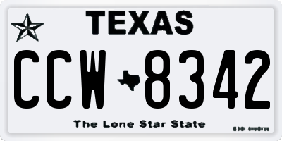 TX license plate CCW8342