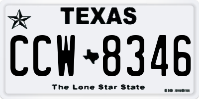 TX license plate CCW8346