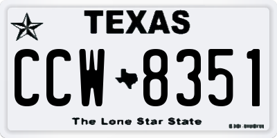 TX license plate CCW8351