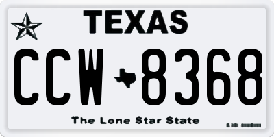 TX license plate CCW8368