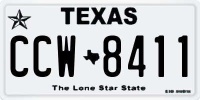 TX license plate CCW8411