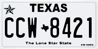 TX license plate CCW8421