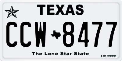 TX license plate CCW8477