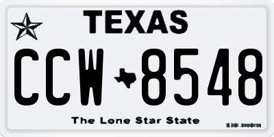 TX license plate CCW8548