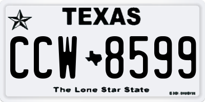 TX license plate CCW8599