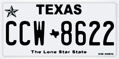 TX license plate CCW8622