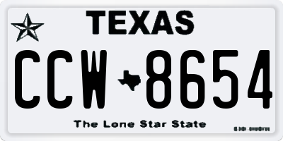 TX license plate CCW8654