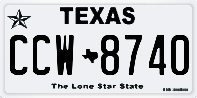 TX license plate CCW8740