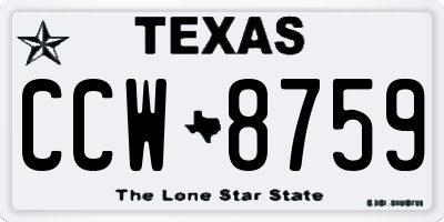 TX license plate CCW8759