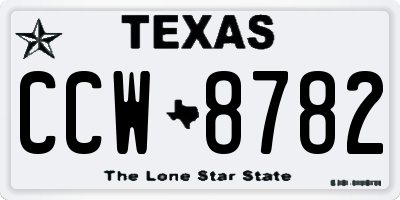 TX license plate CCW8782