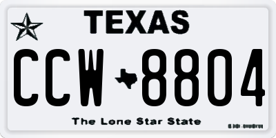 TX license plate CCW8804