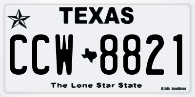 TX license plate CCW8821