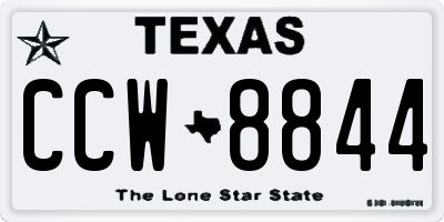 TX license plate CCW8844