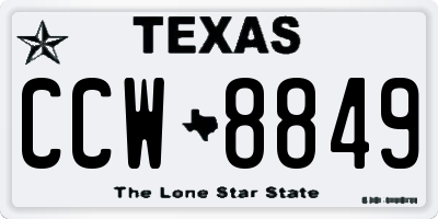 TX license plate CCW8849