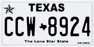 TX license plate CCW8924
