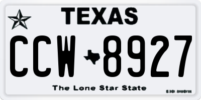 TX license plate CCW8927