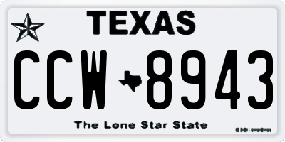 TX license plate CCW8943