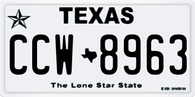 TX license plate CCW8963
