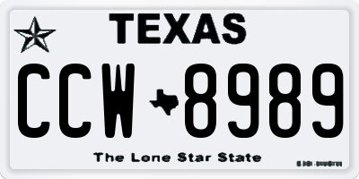 TX license plate CCW8989