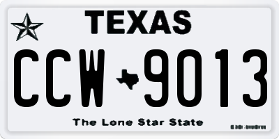 TX license plate CCW9013