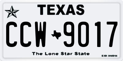TX license plate CCW9017