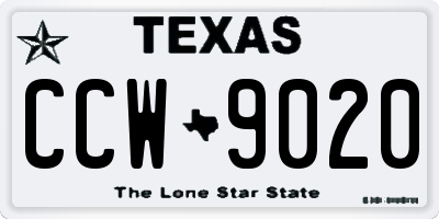 TX license plate CCW9020