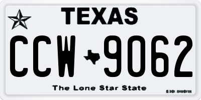 TX license plate CCW9062