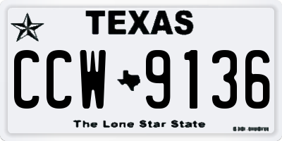 TX license plate CCW9136