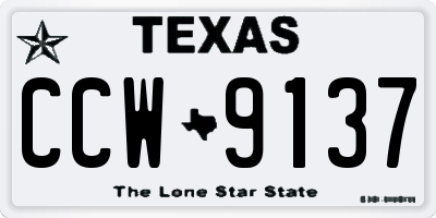 TX license plate CCW9137