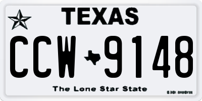 TX license plate CCW9148