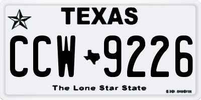 TX license plate CCW9226