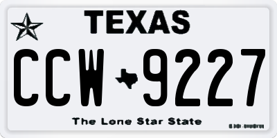 TX license plate CCW9227