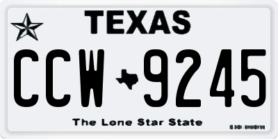 TX license plate CCW9245