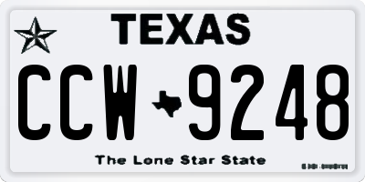 TX license plate CCW9248