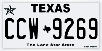 TX license plate CCW9269
