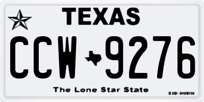 TX license plate CCW9276