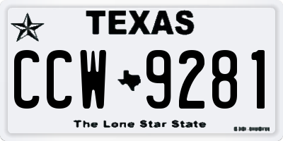 TX license plate CCW9281