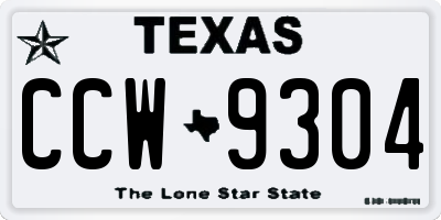 TX license plate CCW9304