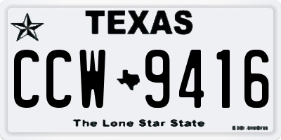 TX license plate CCW9416